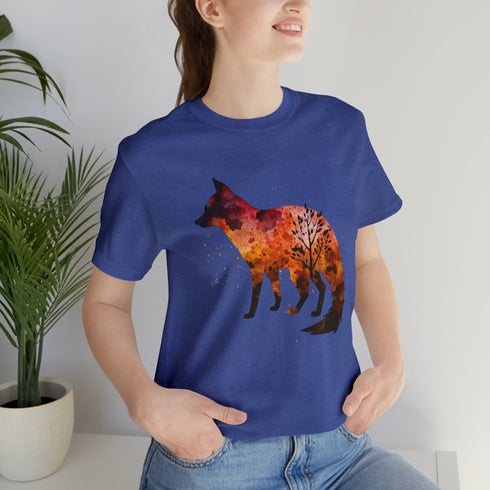Autumn Fox Silhouette - Short Sleeve Tee